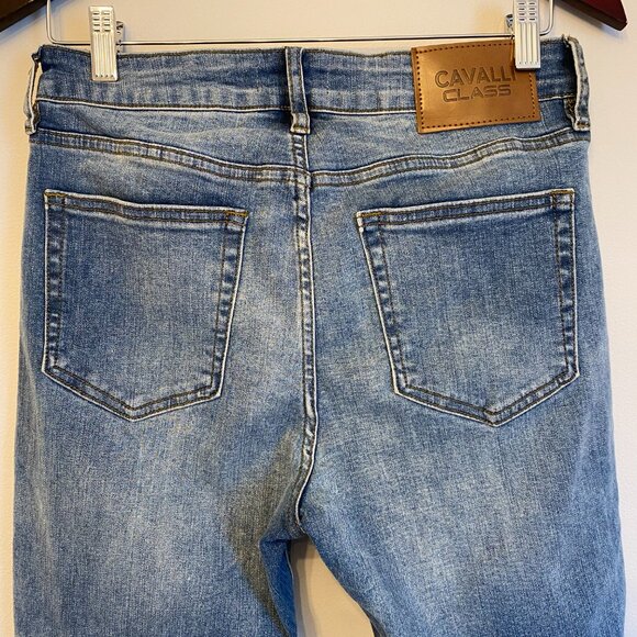 Cavalli Class Skinny Jeans – Size 28, Light Wash, Raw Hem - Picture 3 of 5